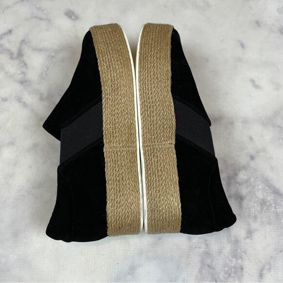 Vince Wilden Black Suede Flatform Espadrilles Slip-On Flats Sz 37 - Picture 6 of 9